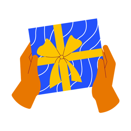 Holding gift Illustration