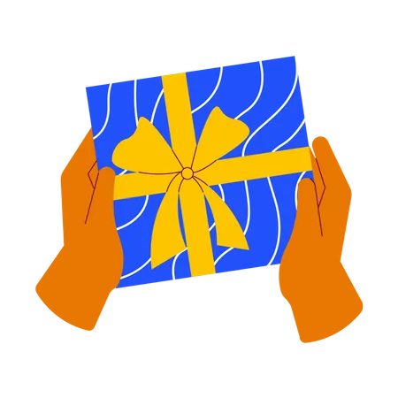 Holding gift  Illustration