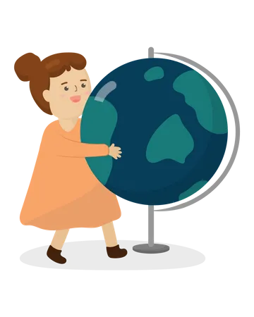 Holding globe Illustration