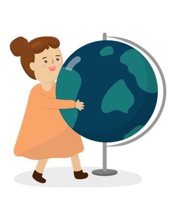 Holding globe  Illustration