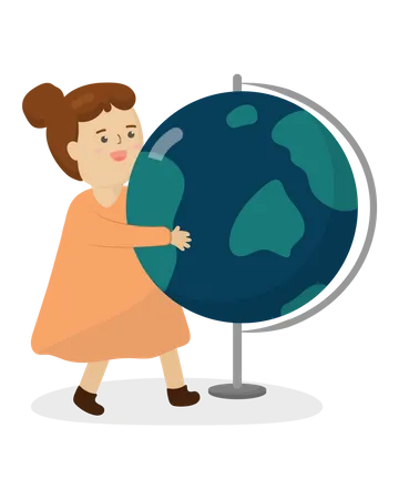 Holding globe  Illustration