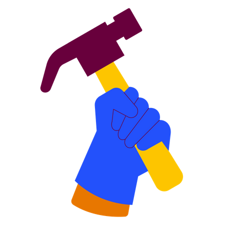 Holding hammer  Illustration