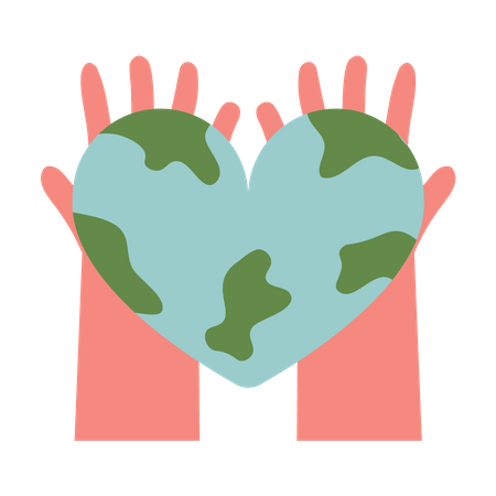 Holding heart-shaped earth  Illustration