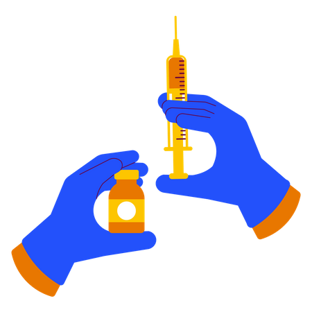 Holding injection and vaccine Illustration