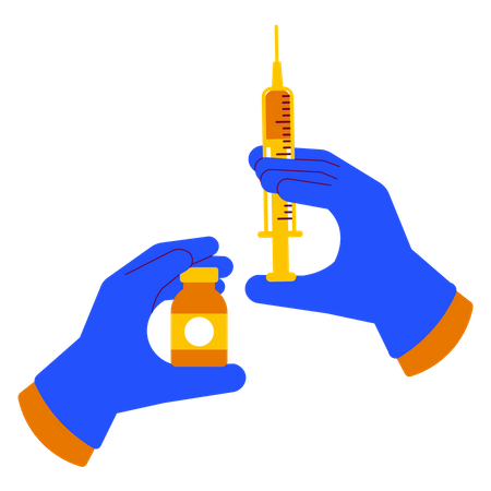 Holding injection and vaccine  Illustration