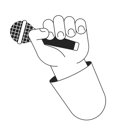 Holding microphone  Illustration