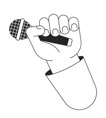 Holding microphone  Illustration