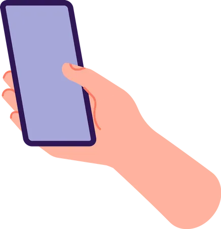 Holding Mobile  Illustration