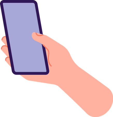 Holding Mobile  イラスト