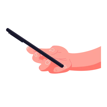 Holding mobile phone in hand Illustration