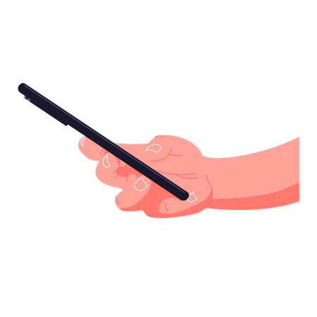 Holding mobile phone in hand  Illustration