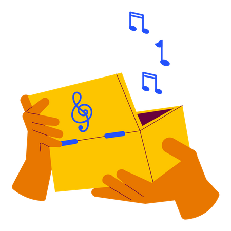 Holding music box Illustration