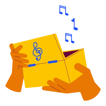 Holding music box Illustration