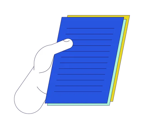 Holding paperwork  Illustration