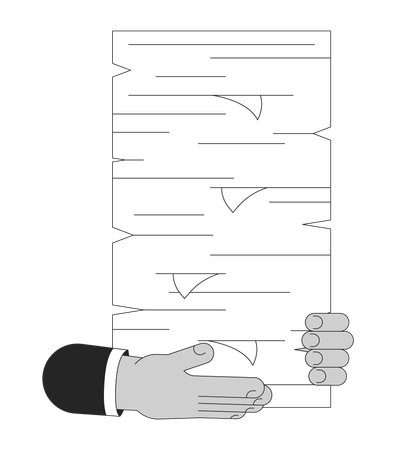 Holding paperwork pile  Illustration