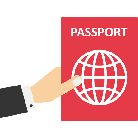 Holding passport  Illustration