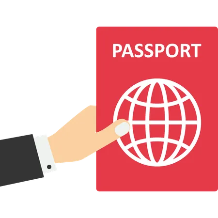 Holding Passport Identity Traveling Concept Illustration