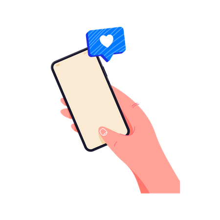 Holding Phone in hand  Illustration