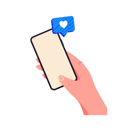 Holding Phone in hand Illustration