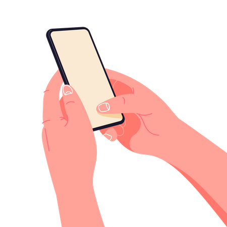 Holding phone in two hands Illustration