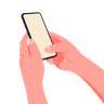 illustration holding phone