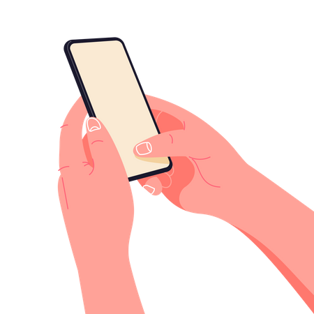 Holding phone in two hands  Illustration