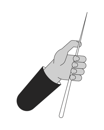 Holding pointer stick  hand  Illustration