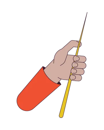 Holding pointer stick  hand  Illustration