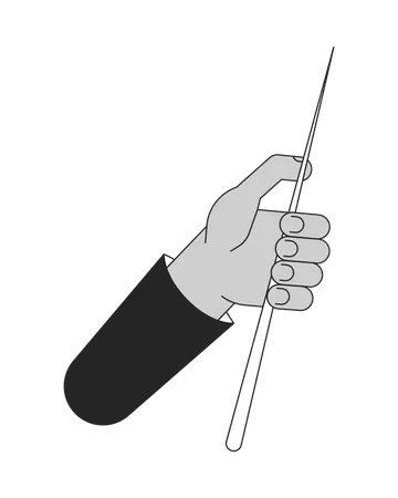 Holding pointer stick  hand  Illustration