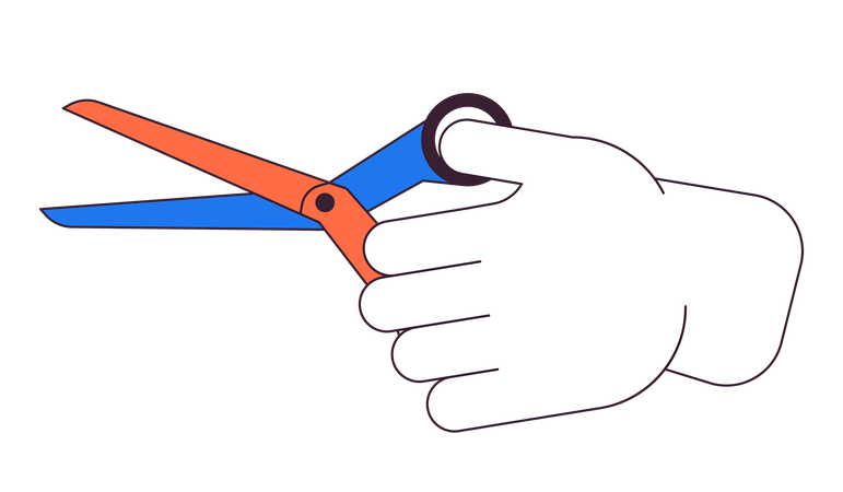 Holding scissors  イラスト