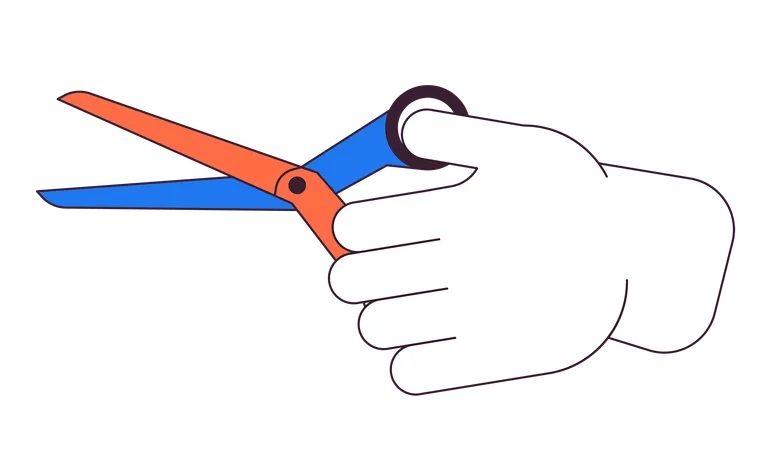 Holding scissors  Illustration