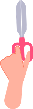 Holding scissors  イラスト