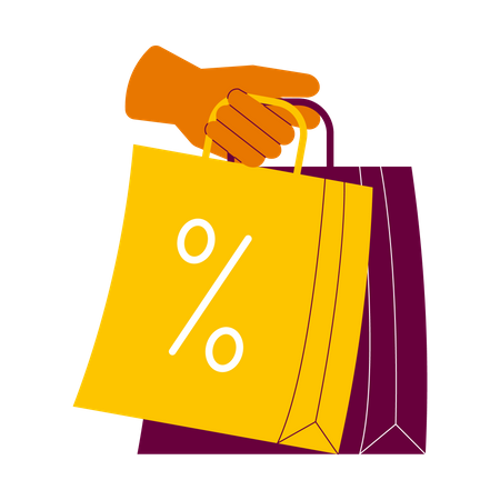 Holding shopping bag  Illustration