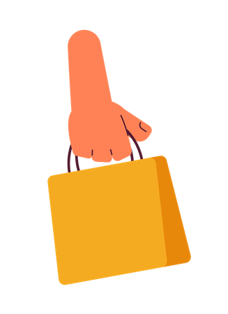 Holding shopping bag  Illustration