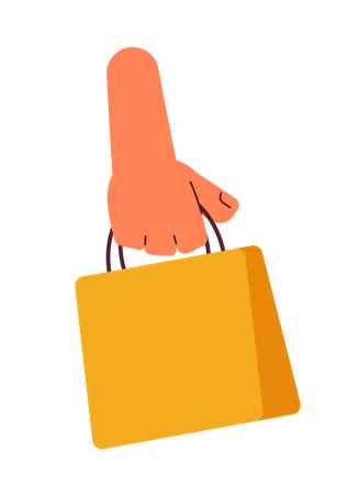 Holding shopping bag  Illustration