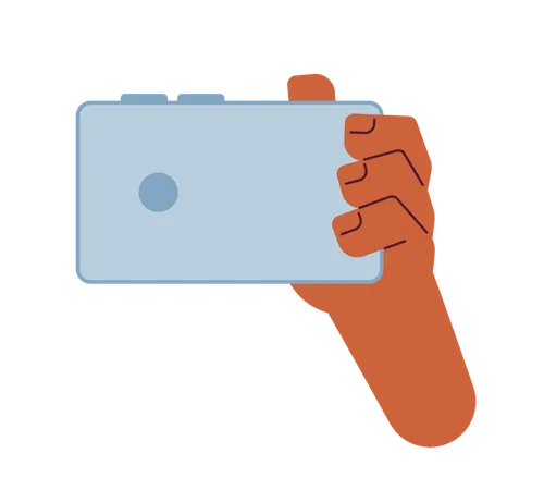 Holding Smartphone Semi Flat Colour Vector Hand Taking Photo Editable Cartoon Clip Art Icon On White Background Simple Spot Illustration For Web Graphic Design Illustration
