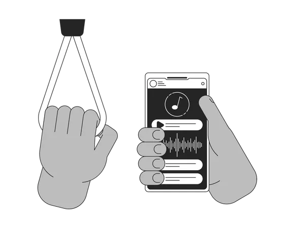 Holding smartphone  Illustration