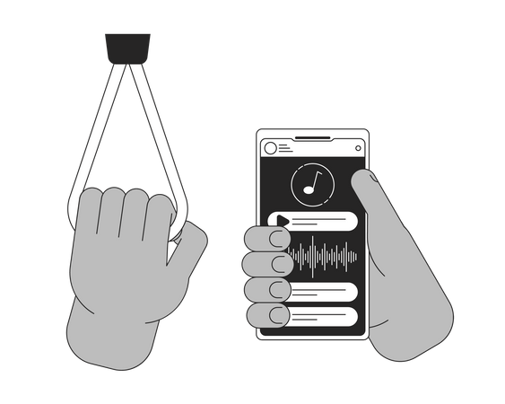 Holding smartphone  Illustration