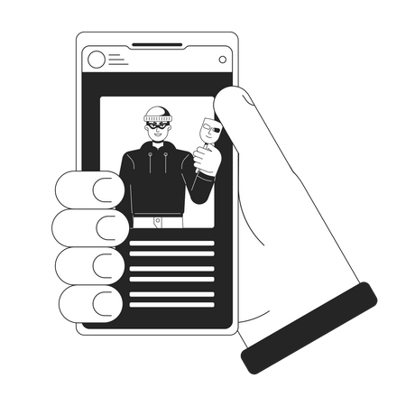 Holding smartphone  Illustration