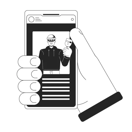 Holding smartphone  Illustration