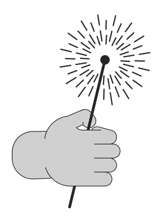 Holding sparkler  Illustration