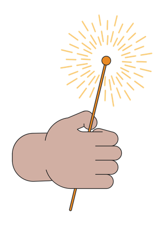 Holding sparkler  Illustration