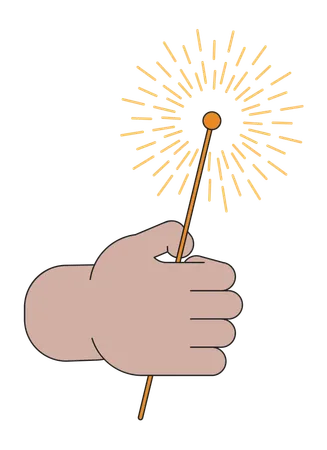 Holding sparkler  Illustration