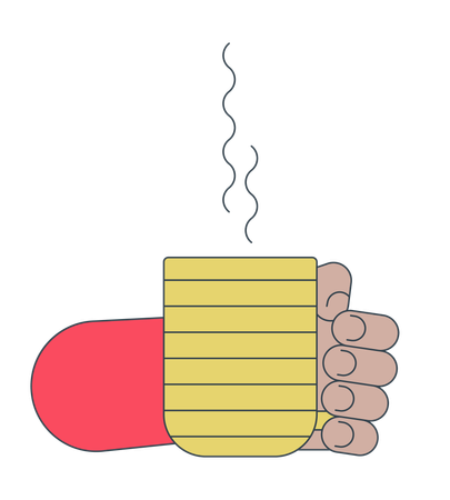 Holding steamed cup  Illustration