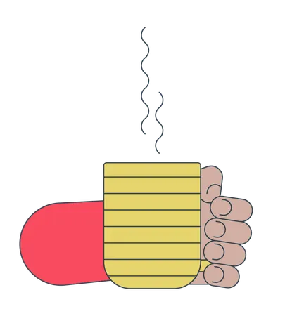 Holding steamed cup  Illustration