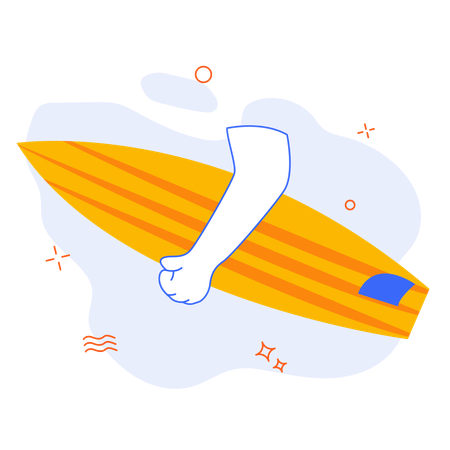 Holding surfboard  Illustration