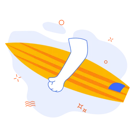 Holding surfboard  Illustration