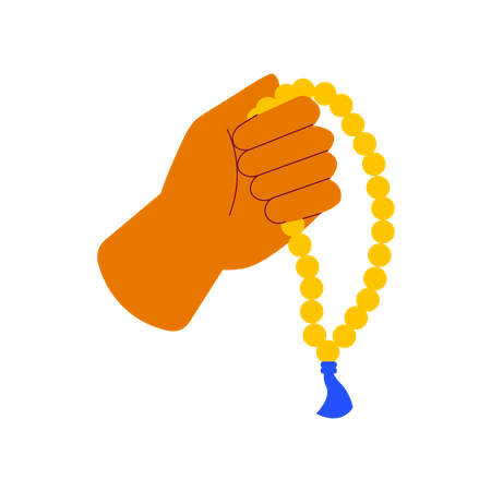 Holding Tasbih  Illustration