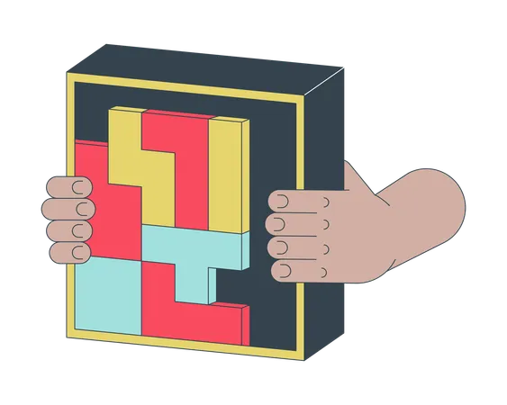 Holding tetrominoes cube  Illustration