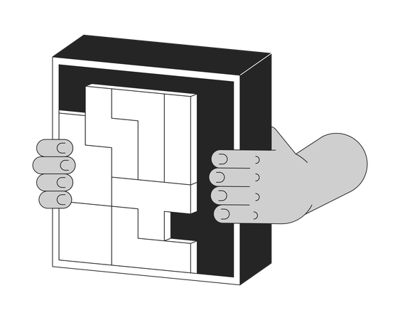 Holding tetrominoes cube  Illustration